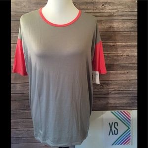 NWT LuLaRoe Women’s Irma tunic size XS Grey/Coral